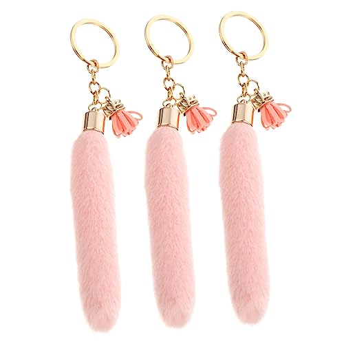 COSMEVIVI 3St Quaste Anhänger Auto schlüsselanhänger Taschenornament süßer Plüsch-Schlüsselanhänger Tasche Zubehör plüschanhänger car Keychain Taschendekor Taschenanhänger Hardware- Rosa von COSMEVIVI