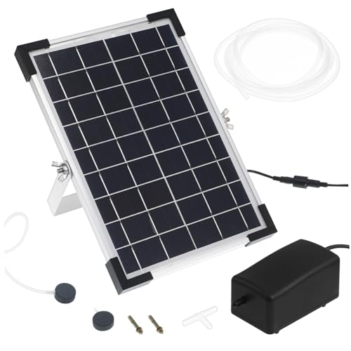 COSMEVIVI Solar Aquarium Luftpumpe Für Teich Und Aquarium Effiziente Membranpumpe Mit Luftstein Umweltfreundliche Solarpumpe Für Optimale Belüftung Leise Und Leistungsstark Ideal Für von COSMEVIVI