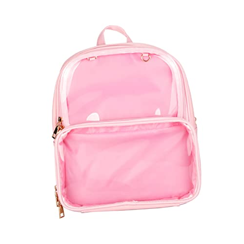 COSMEVIVI Stylischer Wasserdichter Jelly Rucksack Für Teenager Mädchen Und Jungen Transparenter Reißverschluss Rucksack Rosa 1 Teilig von COSMEVIVI