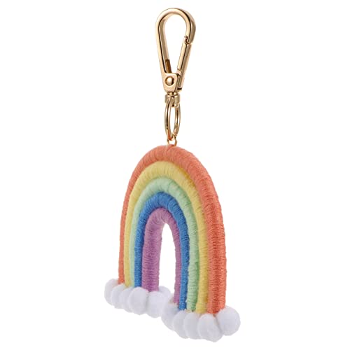 COSMEVIVI Taschenverzierungen Rucksack Hängeornament Regenbogen Schlüsselanhänger Handgewebter Anhänger Schlüsselanhänger Ornament Handgewebter Schlüsselhalter Kreativer von COSMEVIVI