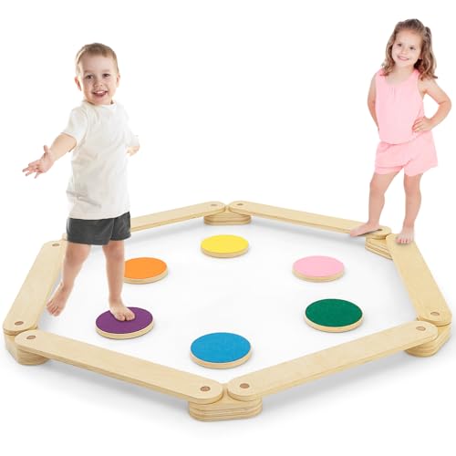 COSTWAY 12 tlg. Balancierbalken mit 6 Balanciersteine frei kombinierbar, aus Holz, Indoor und Outdoor, geeignet für Kinder im Alter von 3-7 Jahren COSTWAY 12 tlg. Balancierbalken mit 6 Balanciersteine frei kombinierbar, aus Holz, Indoor und Outdoor, geeignet für Kinder im Alter von 3-7 Jahren von COSTWAY