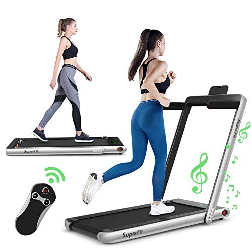 COSTWAY 2 in 1 Walking Pad & Laufband | App-kontrolliert | Bluetooth | LED Display | 1-12km/h | bis 120kg belastbar | inkl. Handyhalterung, Treadmill klappbar von COSTWAY