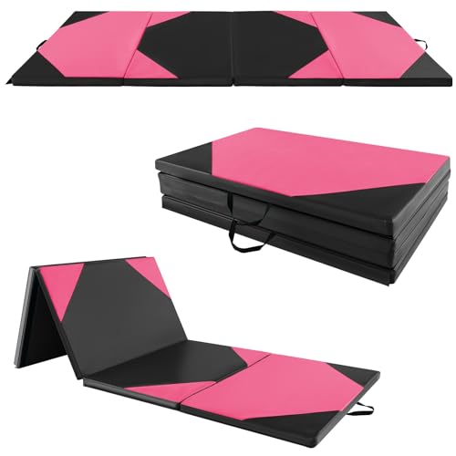 COSTWAY 300 x 120 cm Turnmatte klappbar, Weichbodenmatte Dicke 5cm, Sportmatte mit Klettverschlüssen & Tragegriffen, Gymnastikmatte für Zuhause, Trainingsmatte Yogamatte (Rosa + schwarz) COSTWAY 300 x 120 cm Turnmatte klappbar, Weichbodenmatte Dicke 5cm, Sportmatte mit Klettverschlüssen & Tragegriffen, Gymnastikmatte für Zuhause, Trainingsmatte Yogamatte (Rosa + schwarz) von COSTWAY