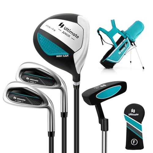 COSTWAY 4-teiliges Kinder Golfschläger Set, Rechtshand Golfschlägersätze mit Golftasche & Regenhaube, Komplettes Golf Set inkl. 7 Eisen, S Eisen, 3 Fairway & Putter für Kinder von 5-7 Jahren(Blau) COSTWAY 4-teiliges Kinder Golfschläger Set, Rechtshand Golfschlägersätze mit Golftasche & Regenhaube, Komplettes Golf Set inkl. 7 Eisen, S Eisen, 3 Fairway & Putter für Kinder von 5-7 Jahren(Blau) von COSTWAY