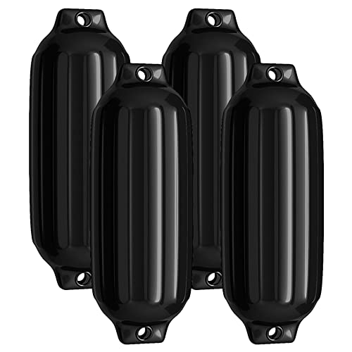 COSTWAY 4er Set Bootsfender Langfender Kugelfender Set Boot Rammschutz Stegfender (58 x 16,5 cm,schwarz) von COSTWAY