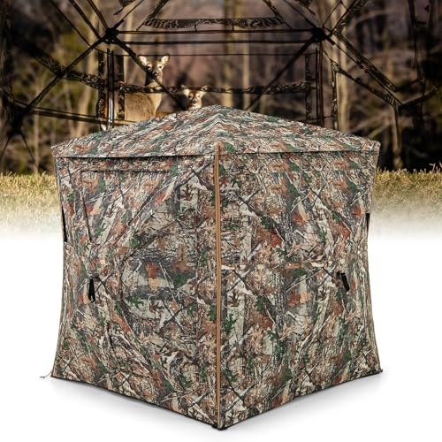 COSTWAY 5-teiliges zerlegbares Jagdversteck für 2–3 Personen, 360° durchsichtiges Jägerzelt für die Hirsch- und Wildschweinjagd, aufklappbares Tarnzelt mit Tragetasche & zu öffnendem Oberlicht COSTWAY 5-teiliges zerlegbares Jagdversteck für 2–3 Personen, 360° durchsichtiges Jägerzelt für die Hirsch- und Wildschweinjagd, aufklappbares Tarnzelt mit Tragetasche & zu öffnendem Oberlicht von COSTWAY
