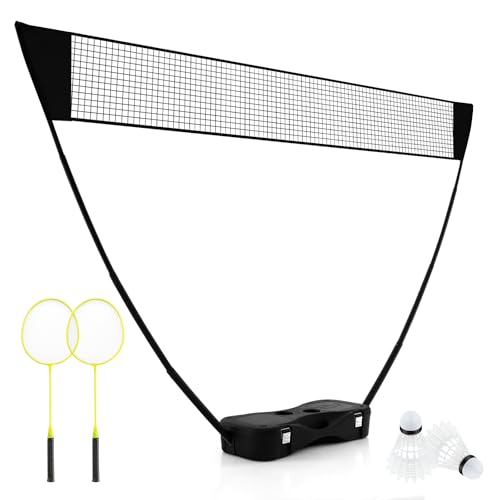 COSTWAY Badminton Netzständer, tragbares Federballspiel mit Schlägern, 2 Federbällen, Netz & Aufbewahrungsbox, Komplett Badminton Set für Badminton Tennis Volleyball für Indoor Outdoor (Schwarz) COSTWAY Badminton Netzständer, tragbares Federballspiel mit Schlägern, 2 Federbällen, Netz & Aufbewahrungsbox, Komplett Badminton Set für Badminton Tennis Volleyball für Indoor Outdoor (Schwarz) von COSTWAY