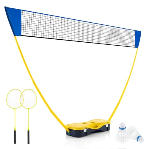COSTWAY Badminton Netzständer, tragbares Federballspiel mit Schlägern, 2 Federbällen, Netz & Aufbewahrungsbox, Komplett Badminton Set für Badminton Tennis Volleyball für Indoor Outdoor (Gelb) COSTWAY Badminton Netzständer, tragbares Federballspiel mit Schlägern, 2 Federbällen, Netz & Aufbewahrungsbox, Komplett Badminton Set für Badminton Tennis Volleyball für Indoor Outdoor (Gelb) von COSTWAY