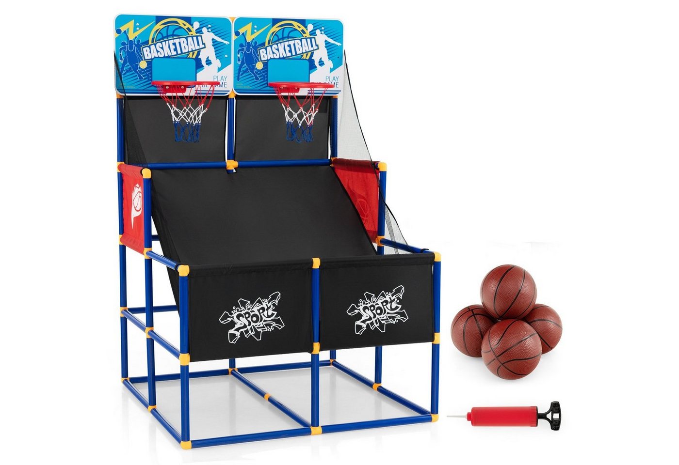 COSTWAY Basketballkorb Arcade Basketballspiel, für 2 Spieler, In-/Outdoor von COSTWAY