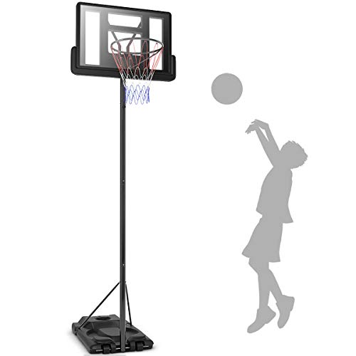 COSTWAY Basketballkorb Outdoor, Basketballständer 180-305 cm höhenverstellbar, Basketballkorb mit Ständer & 2 Rädern, Korbanlage für Kinder, Erwachsene, Mobile Basketballanlage Indoor Outdoor von COSTWAY