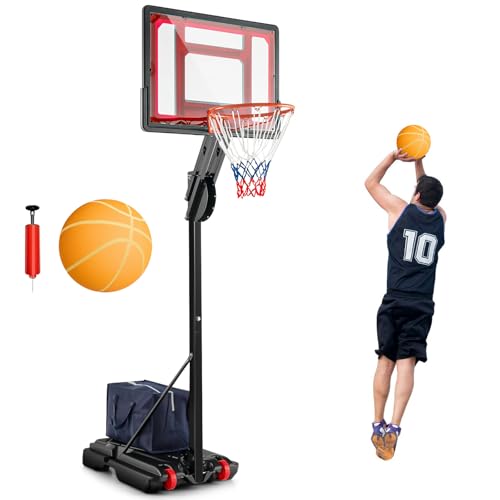 COSTWAY Basketballständer 105-260 cm höhenverstellbar, Basketballkorb Outdoor mit Ständer & 2 Rädern, Korbanlage mit Gewichtssack, Basketball & Pumpe, Mobile Basketballanlage für Kinder, Jugendliche COSTWAY Basketballständer 105-260 cm höhenverstellbar, Basketballkorb Outdoor mit Ständer & 2 Rädern, Korbanlage mit Gewichtssack, Basketball & Pumpe, Mobile Basketballanlage für Kinder, Jugendliche von COSTWAY