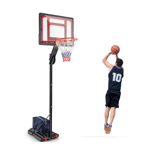 COSTWAY Basketballständer 105-260 cm höhenverstellbar, Basketballkorb Outdoor mit Ständer & 2 Rädern, Korbanlage mit Gewichtssack, Mobile Basketballanlage für Kinder, Jugendliche COSTWAY Basketballständer 105-260 cm höhenverstellbar, Basketballkorb Outdoor mit Ständer & 2 Rädern, Korbanlage mit Gewichtssack, Mobile Basketballanlage für Kinder, Jugendliche von COSTWAY