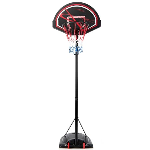 COSTWAY Basketballständer 170-230 cm höhenverstellbar, Basketballkorb mit Ständer & 2 Rädern & 2 Allwetternetz, Korbanlage für Kinder, Erwachsene, mobiles Basketballanlage Indoor Outdoor von COSTWAY