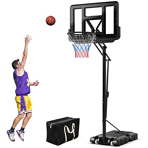 COSTWAY Basketballständer 143-305 cm höhenverstellbar, Basketballkorb Outdoor mit Ständer, 2 Rädern & Gewichtssack, Korbanlage für Kinder, Erwachsene, Mobile Basketballanlage Indoor Outdoor von COSTWAY