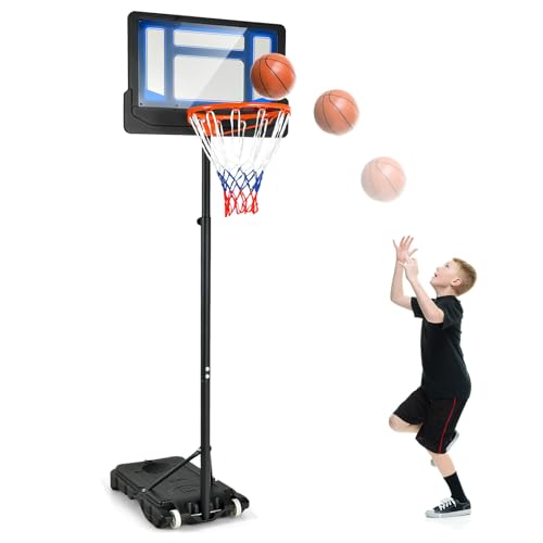 COSTWAY Basketballständer 90-210 cm höhenverstellbar, Basketballkorb mit Ständer & 2 Rädern, Korbanlage für Kinder, Jugendliche, Mobile Basketballanlage wetterbeständig Indoor Outdoor, Blau COSTWAY Basketballständer 90-210 cm höhenverstellbar, Basketballkorb mit Ständer & 2 Rädern, Korbanlage für Kinder, Jugendliche, Mobile Basketballanlage wetterbeständig Indoor Outdoor, Blau von COSTWAY