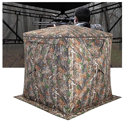 COSTWAY Einseitig durchsichtiges 270° Jagdzelt, Pop-Up-Unterstand für 2–3 Personen mit geräuschlosem Schiebefenster & Tragetasche, Jagdversteck für die Hirsch- & Truthahnjagd, Camouflage COSTWAY Einseitig durchsichtiges 270° Jagdzelt, Pop-Up-Unterstand für 2–3 Personen mit geräuschlosem Schiebefenster & Tragetasche, Jagdversteck für die Hirsch- & Truthahnjagd, Camouflage von COSTWAY