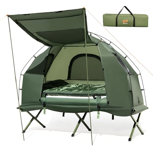 COSTWAY Feldbett mit Zelt, Campingbett mit Vorzelt, Luftmatratze, Schlafsack & Kissen, Campingliege mit Tragetasche, 194 x 87 x 167 cm COSTWAY Feldbett mit Zelt, Campingbett mit Vorzelt, Luftmatratze, Schlafsack & Kissen, Campingliege mit Tragetasche, 194 x 87 x 167 cm von COSTWAY
