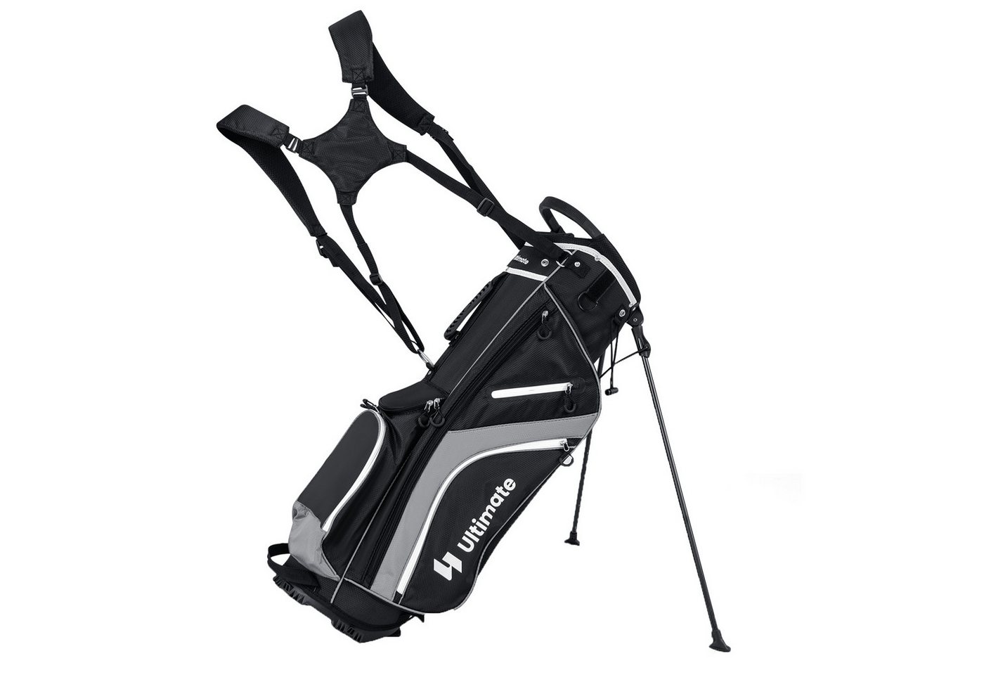 COSTWAY Golftrolley + Golfbag, Golf Standtasche mit 6 Taschen COSTWAY Golftrolley + Golfbag, Golf Standtasche mit 6 Taschen von COSTWAY