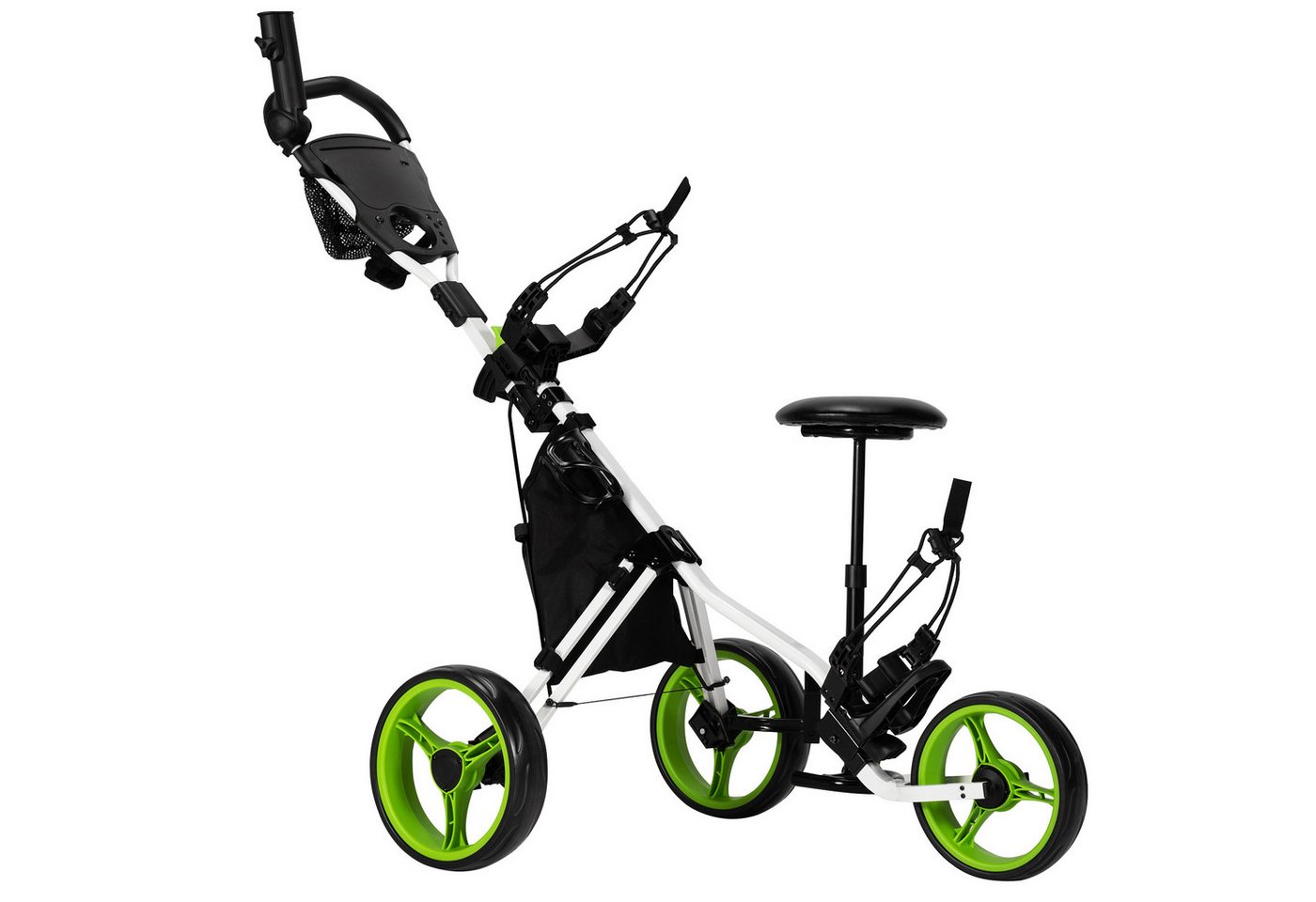 COSTWAY Golftrolley 3-Rad, mit Getränkehalter, Bremse, verstellbar von COSTWAY