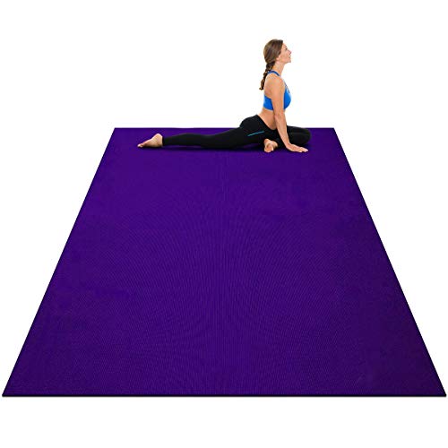 COSTWAY 180 x 120cm Yogamatte, Gymnastikmatte rustfest & gepolstert mit Riemen, Sportmatte Fitnessmatte Trainingsmatte für Zuhause Gym (Violett) von COSTWAY