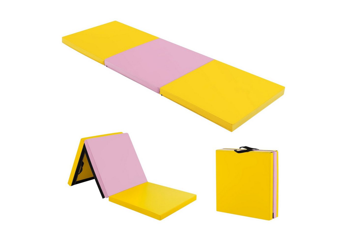 COSTWAY Gymnastikmatte Yogamatte, 180 x 60 x 5 cm, tragbar &rutschfest von COSTWAY