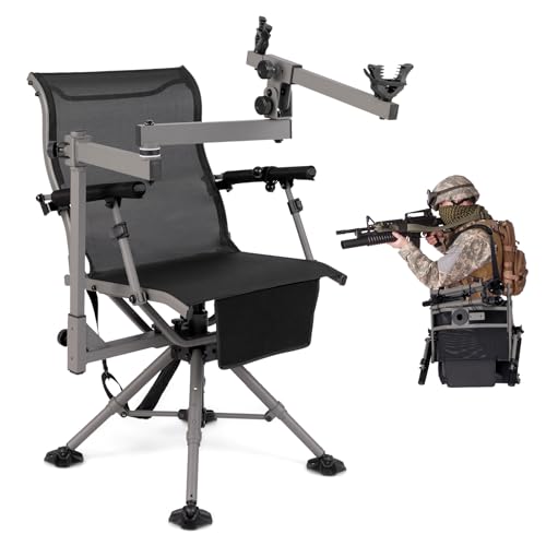 COSTWAY Jagdstuhl, 360° drehbarer Schießstuhl mit verstellbaren Beinen & Armlehnen, praktischer Gewehrhalter & bequemen Schultergurt, für Jagd & Schießen COSTWAY Jagdstuhl, 360° drehbarer Schießstuhl mit verstellbaren Beinen & Armlehnen, praktischer Gewehrhalter & bequemen Schultergurt, für Jagd & Schießen von COSTWAY