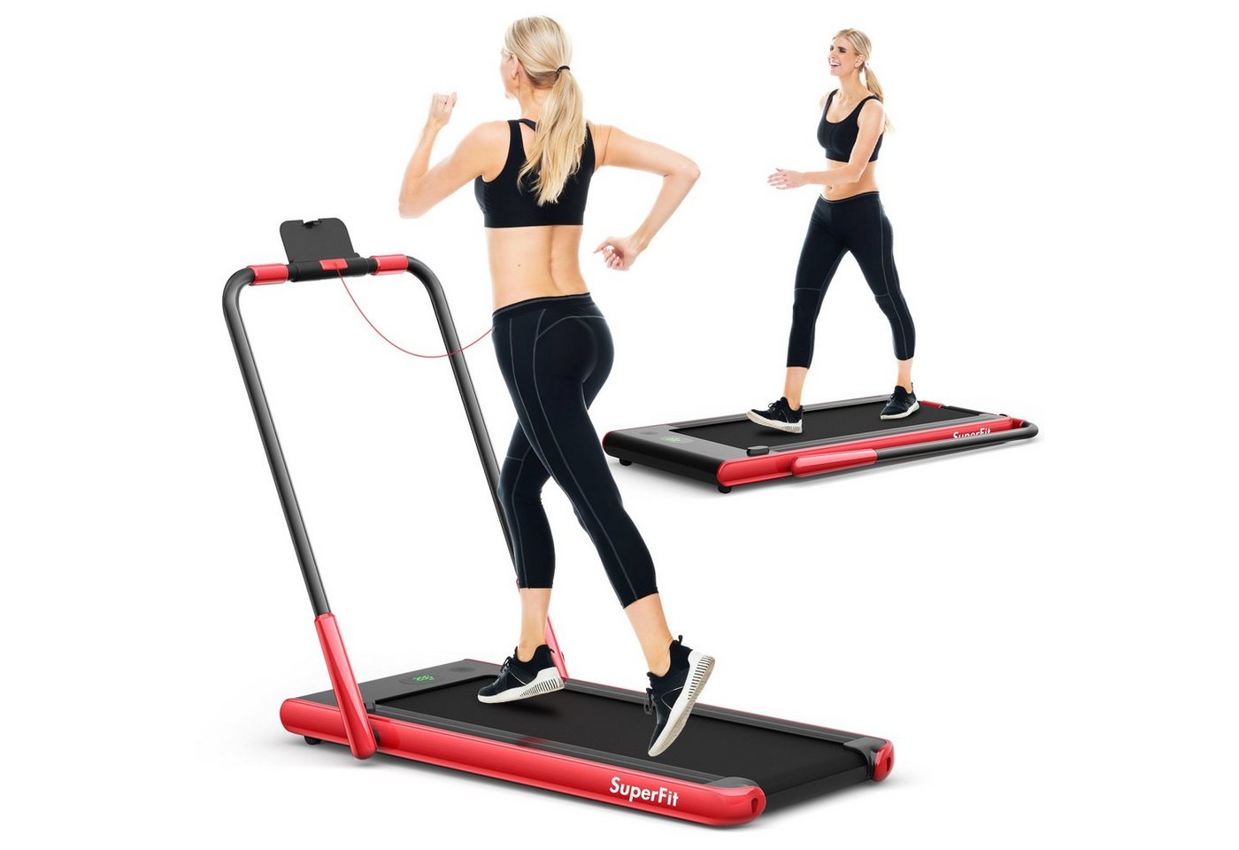 COSTWAY Laufband klappbar Fitnessgerät, App, LED, 1-12km/h von COSTWAY