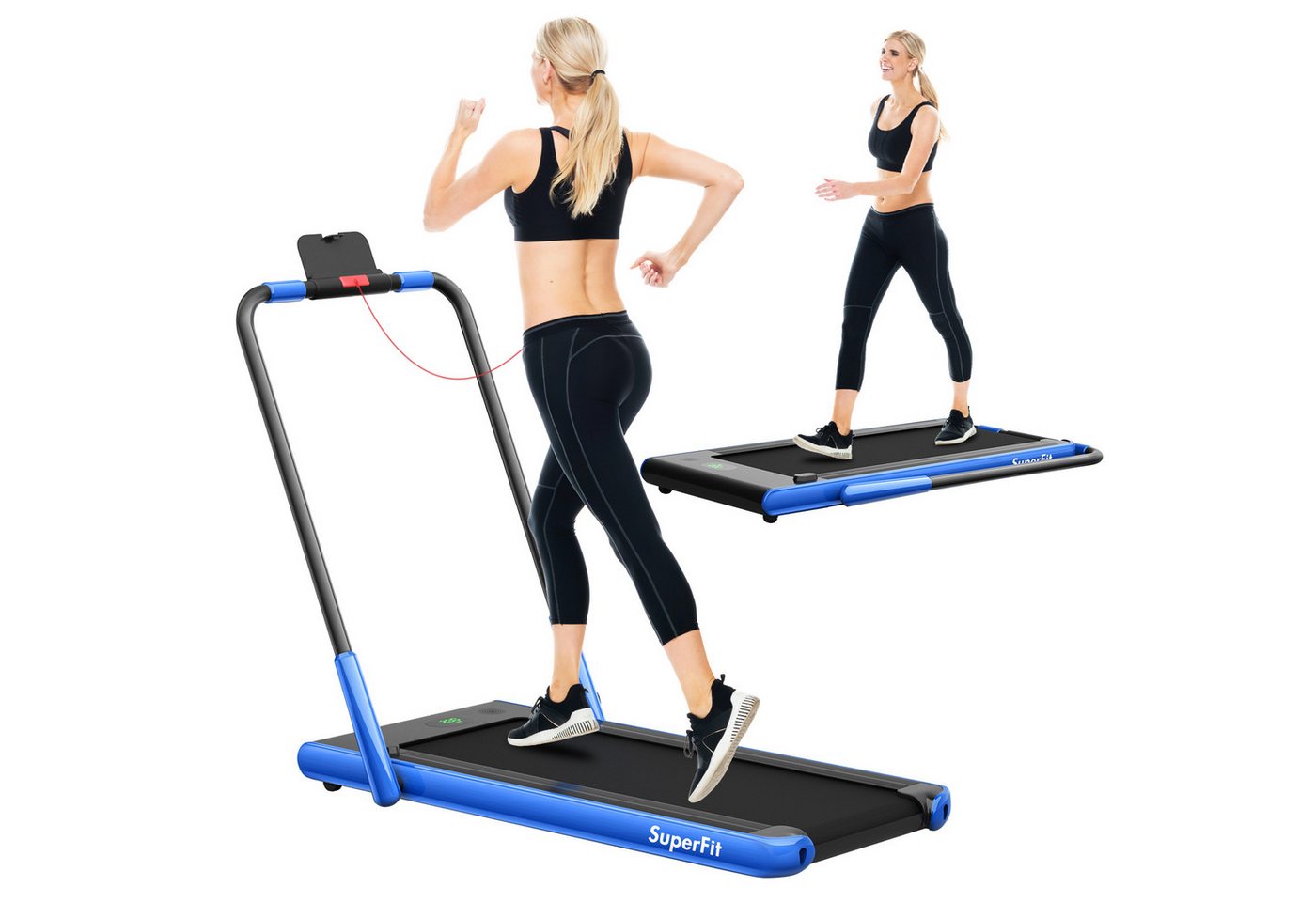 COSTWAY Laufband klappbar Fitnessgerät, App, LED, 1-12km/h von COSTWAY