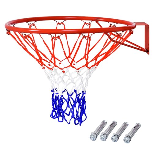 COSTWAY Ø 45 cm Basketballkorb Indoor, Mini Basketball Korb mit Metallrahmen & Netz, für Wandmontage, Basketballring Basketball Hoop für In- und Outdoor von COSTWAY