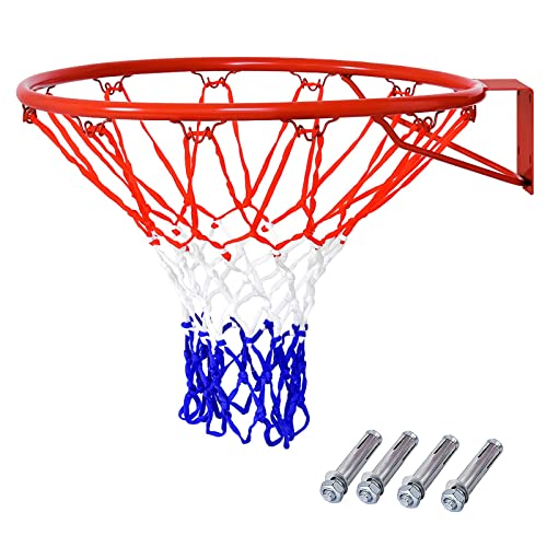 COSTWAY Ø 45 cm Basketballring mit Netz, Basketball Korb aus Stahlrahmen und wetterfestes Nylonnetz, Basketballkorb für In- und Outdoor COSTWAY Ø 45 cm Basketballring mit Netz, Basketball Korb aus Stahlrahmen und wetterfestes Nylonnetz, Basketballkorb für In- und Outdoor von COSTWAY