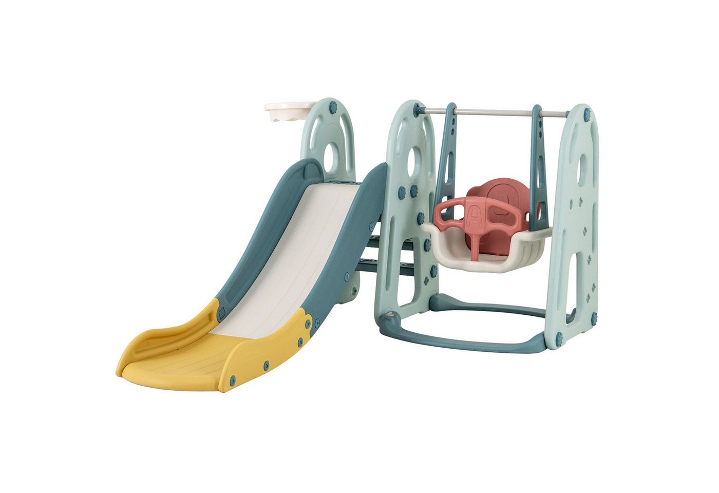 COSTWAY Rutsche, 4 in 1 Schaukel & Rutsche & Basketballkorb & Leiter COSTWAY Rutsche, 4 in 1 Schaukel & Rutsche & Basketballkorb & Leiter von COSTWAY