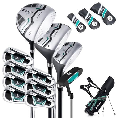 COSTWAY komplettes Herrem Golfschläger Set, 11 teilige Golfschlägersätze rechtshändig mit Tragetasche & Regenhaube, Golfset mit 1 Driver & 3 Fairway & 5 Hybrid & 5/6/7/8/9/ P/S Eisen & Putter (Grün) COSTWAY komplettes Herrem Golfschläger Set, 11 teilige Golfschlägersätze rechtshändig mit Tragetasche & Regenhaube, Golfset mit 1 Driver & 3 Fairway & 5 Hybrid & 5/6/7/8/9/ P/S Eisen & Putter (Grün) von COSTWAY