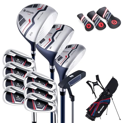COSTWAY komplettes Herrem Golfschläger Set, 11 teilige Golfschlägersätze rechtshändig mit Tragetasche & Regenhaube, Golfset mit 1 Driver & 3 Fairway & 5 Hybrid & 5/6/7/8/9/ P/S Eisen & Putter (Blau) COSTWAY komplettes Herrem Golfschläger Set, 11 teilige Golfschlägersätze rechtshändig mit Tragetasche & Regenhaube, Golfset mit 1 Driver & 3 Fairway & 5 Hybrid & 5/6/7/8/9/ P/S Eisen & Putter (Blau) von COSTWAY