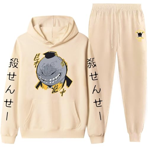 Assassination Classroom Mode Gedruckt Top Und Hosen Paar Casual Set Frauen Warme Dicke Jogging Kleidung Mit Pocket Hoodies Sporthosen-Color-3||S von COSXHF