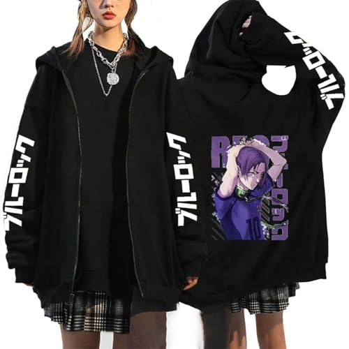 COSXHF Anime Blue Lock 2D Prints Hoodie Herbst Winter Langarm Sweatshirt Neutral Streetwear Harajuku Sportswear Y2K Kleidung-Blue-1||XXL von COSXHF