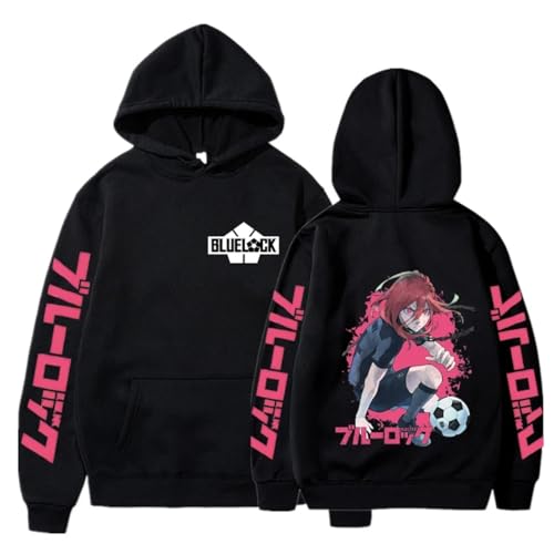 COSXHF Anime Blue Lock Prints Hoodie Herbst Winter Langarm Sweatshirt Neutral Streetwear Harajuku Sportswear Y2K Kleidung-Black-2||3XL von COSXHF