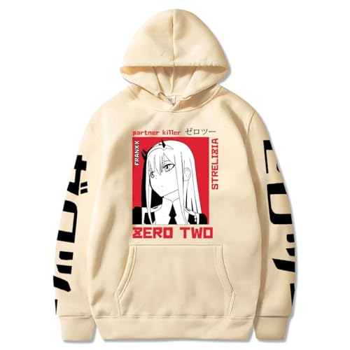 COSXHF Anime Darling in The FranXX Prints Hoodie Herbst Winter Langarm Sweatshirt Neutral Streetwear Harajuku Sportswear Y2K Kleidung-BEIGE||3XL von COSXHF