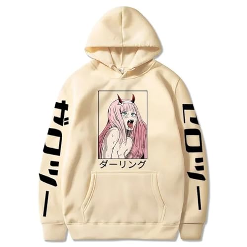 COSXHF Anime Darling in The FranXX Prints Hoodie Herbst Winter Langarm Sweatshirt Neutral Streetwear Harajuku Sportswear Y2K Kleidung-BEIGE||XL von COSXHF