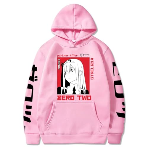 COSXHF Anime Darling in The FranXX Prints Hoodie Herbst Winter Langarm Sweatshirt Neutral Streetwear Harajuku Sportswear Y2K Kleidung-PINK||XXS von COSXHF