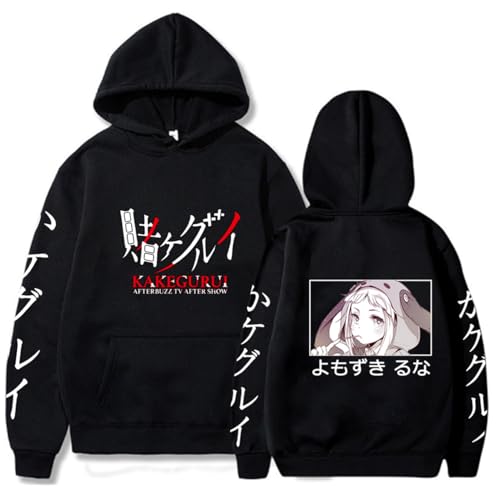 COSXHF Anime Kakegurui 2D Prints Hoodie Herbst Winter Langarm Sweatshirt Neutral Streetwear Harajuku Sportswear Y2K Kleidung-Negro||3XL von COSXHF