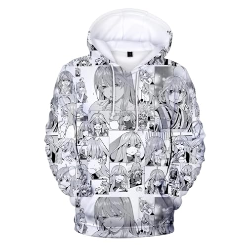 COSXHF Anime The Quintessential Quintuplets 3D Prints Hoodie Herbst Winter Langarm Sweatshirt Neutral Streetwear Harajuku Sportswear Y2K Kleidung-White-2||M von COSXHF