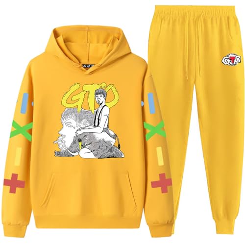 COSXHF Great Teacher Onizuka GTO Pullover Hoodie Merch Hoodies Set Männer Frauen Hoodies Hosen Zweiteilig-Color-6||XL von COSXHF