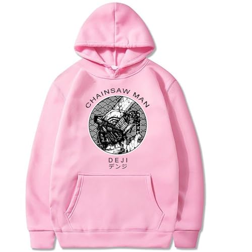 Chainsaw Man Herren Und Damen Hoodie Anime Printed Hoodie Streetwear Casual Sweatshirt Y2K Fashion Casual Pullover Long Sleeve Loose Top Street-PINK||XL von COSXHF