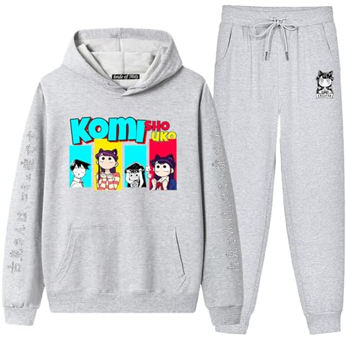 Komi san Damen Und Herren Sets Frühling Herbst Zipper Hoodie Und Hose 2 Stück Casual Trainingsanzug Laufen Jogging Sportswear Anzug Zipper Hoodie Pant Sets-5-COLOR-4||3XL von COSXHF