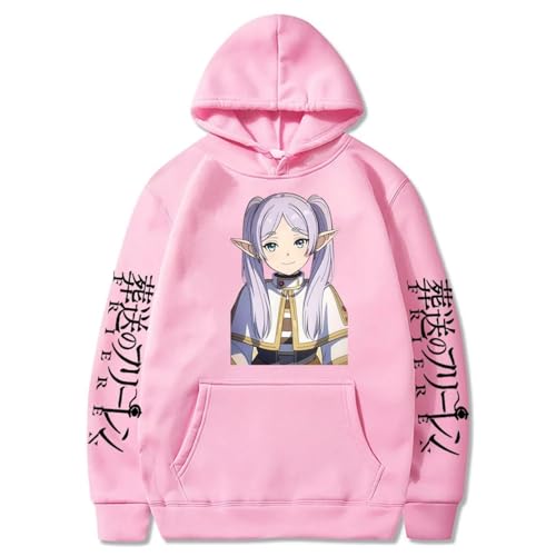 Oversized Unisex Hoodie Für Frauen/Männer Japan Anime Frieren Beyond Journey's End Hoodies Nette Frieren Kapuzenpullover Casual Fleece Langarm Plus Size Sweatshirts-pink||L von COSXHF