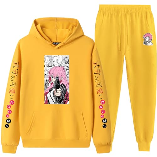 Shikimori's Not Just a Cutie Damen Und Herren Sets Frühling Herbst Zipper Hoodie Und Hose 2 Stück Casual Trainingsanzug Laufen Jogging Sportswear Anzug Zipper Hoodie Pant Sets-1-COLOR-7||3XL von COSXHF