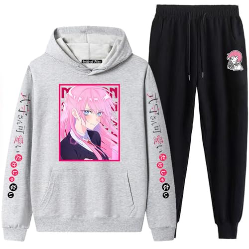 Shikimori's Not Just a Cutie Damen Und Herren Sets Frühling Herbst Zipper Hoodie Und Hose 2 Stück Casual Trainingsanzug Laufen Jogging Sportswear Anzug Zipper Hoodie Pant Sets-10-COLOR-3||L von COSXHF