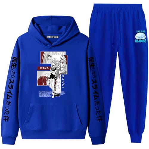 That Time I Got Reincarnated as a Slime Damen Und Herren Sets Frühling Herbst Zipper Hoodie Und Hose 2 Stück Casual Trainingsanzug Laufen Jogging Sportswear Anzug Zipper HoodieSets-5-COLOR-7||M von COSXHF