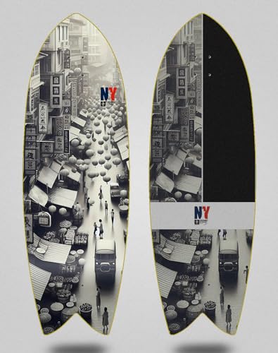 Cromic Surfskate Deck Skateboard - NY Town 32 Fish von COUNTRY BASQUE INGURUASAKARI INDUSTRY