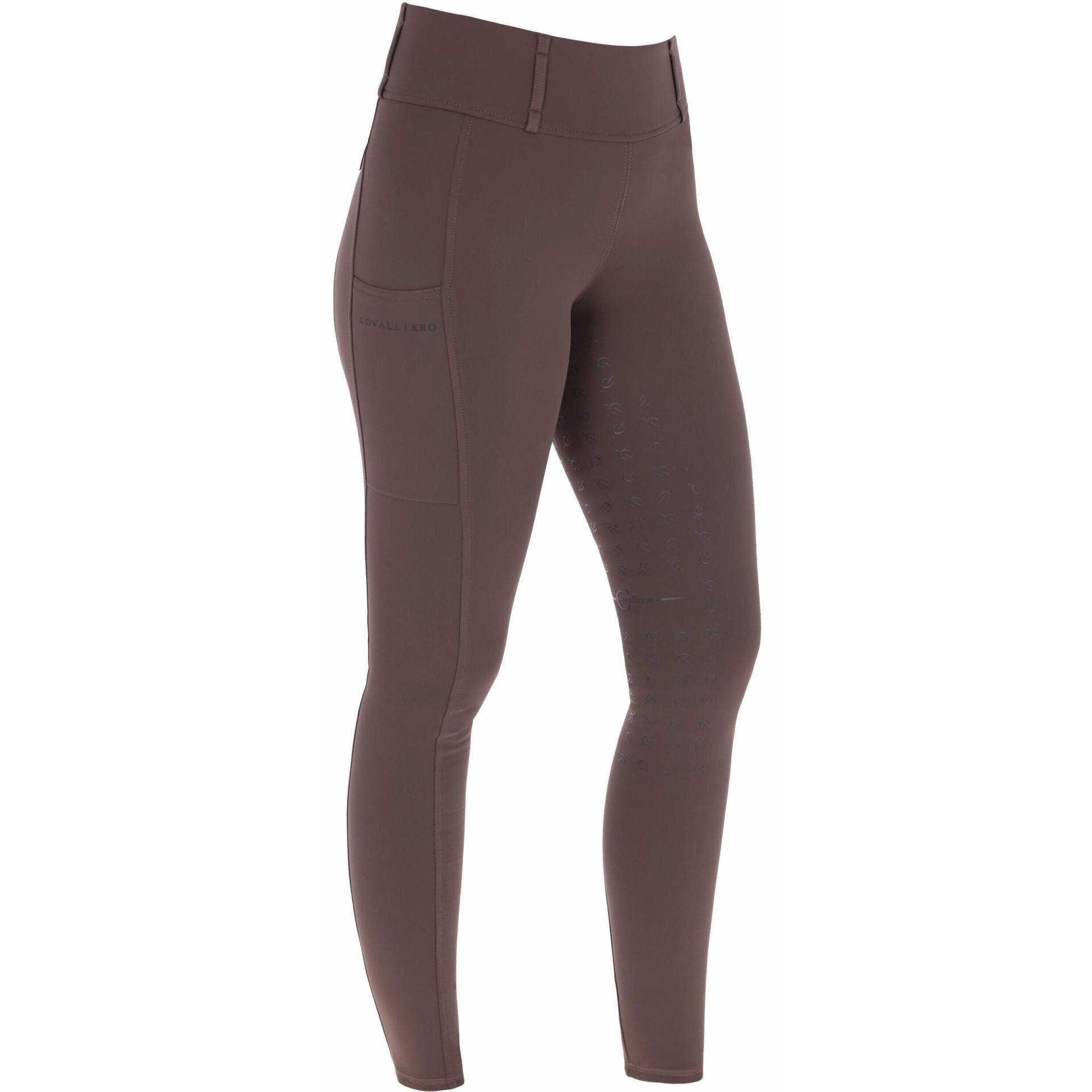 Damen Reitleggings Silikon Vollbesatz H/W24 coffee von COVALLIERO